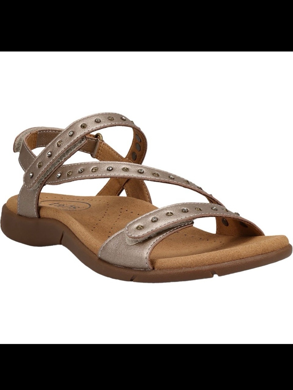 Taos Dazzle Champagne Metallic Leather Sandals Size 9 NEW